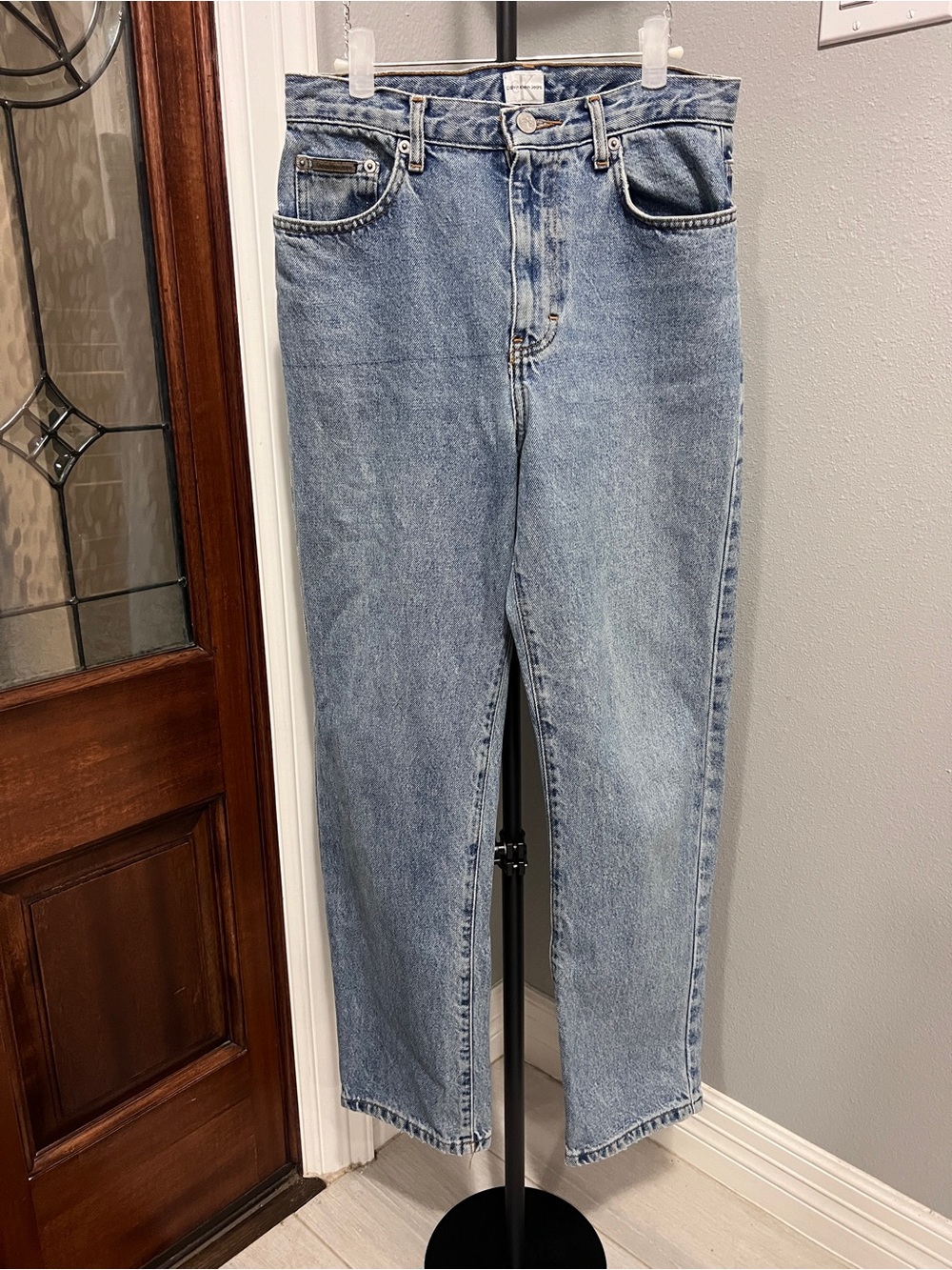 VTG 90s Calvin Klein Easy Fit High Rise Straight Leg Jeans Double Stone Wash W28